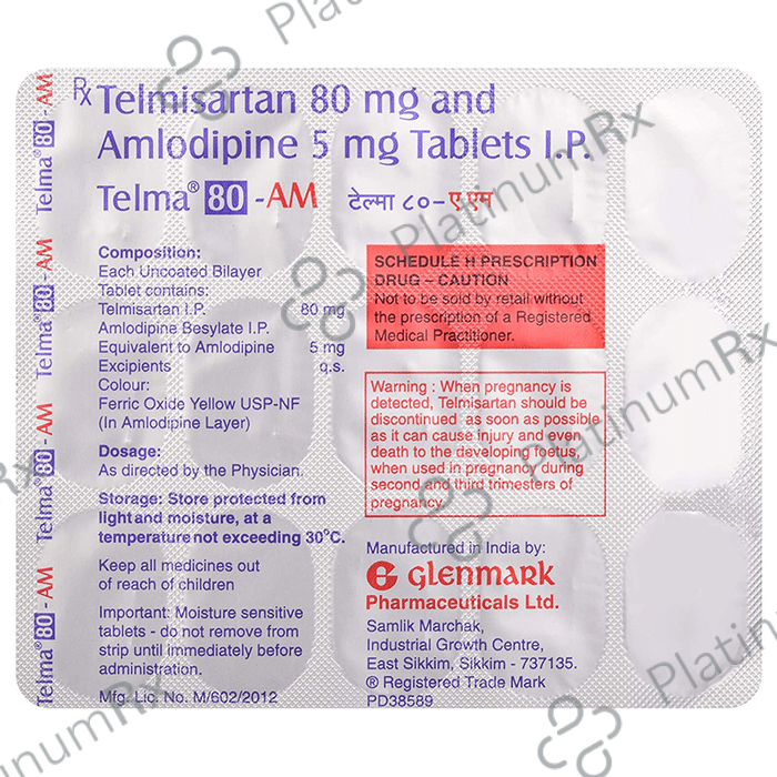 Telma 80 AM 5/80mg Tablet 15s