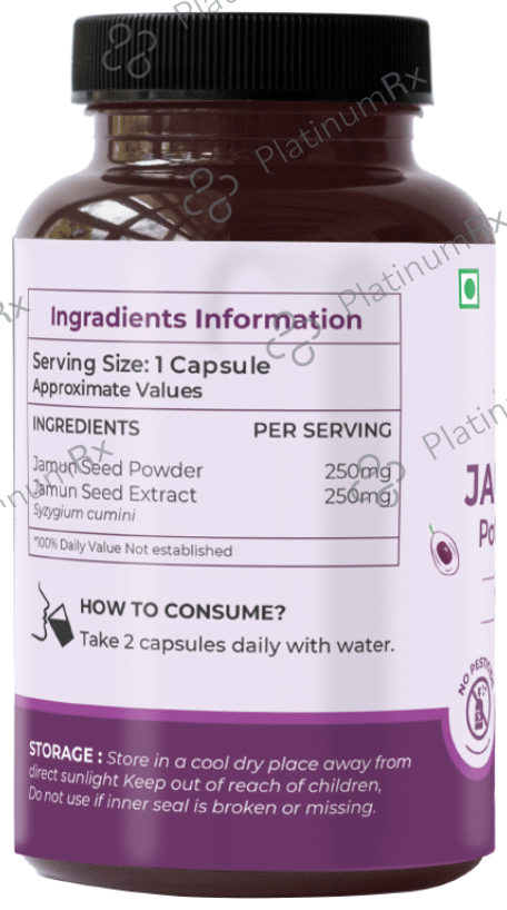 Saptamveda Natural Jamun Seed Powder Capsule