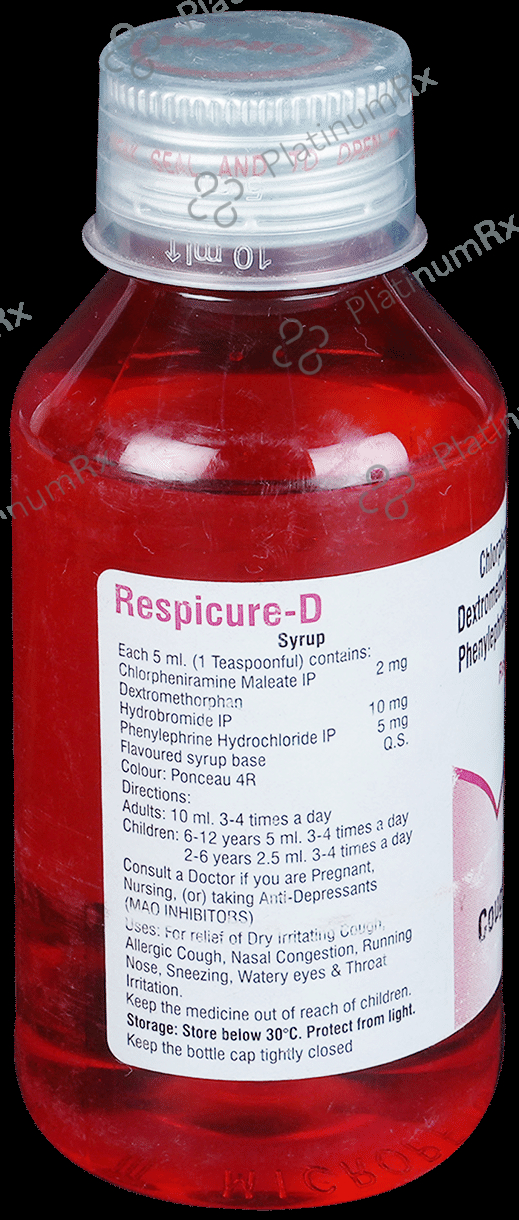 Respicure D 2/10/5mg Syrup 100ml