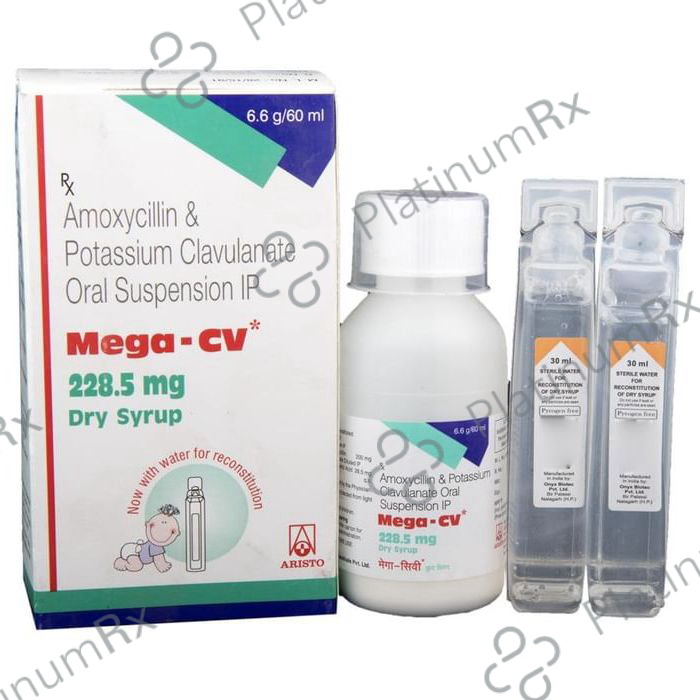 Mega-CV 228.5mg Dry Syrup 60 Powder for Oral Suspension