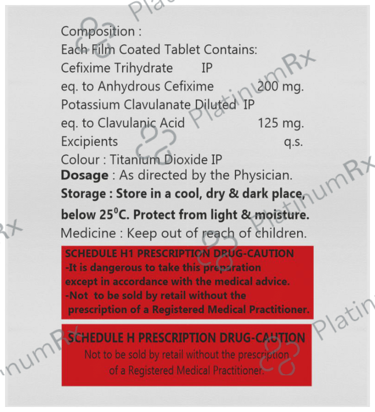 Yepcef CV 200mg/125mg Tablet