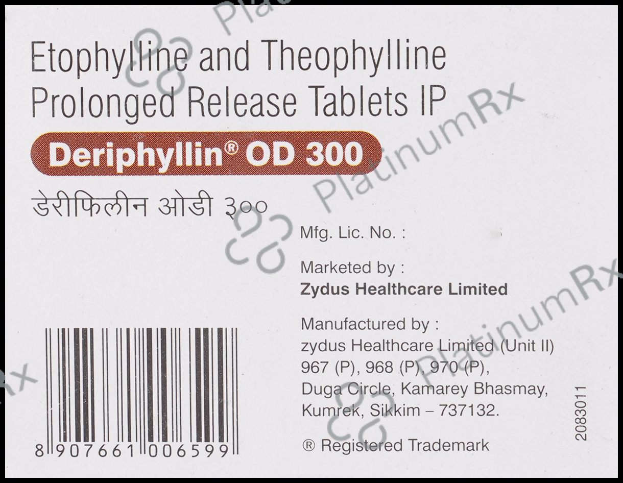 Deriphyllin OD PR 300mg Tablet 15s