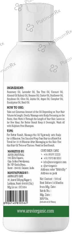 Aravi Organic Rosemary Castor Hair Growth Oil