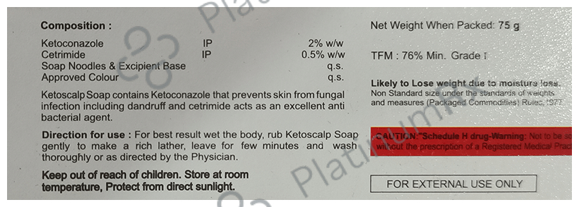 Ketoscalp Soap 75gm for Skin Infections