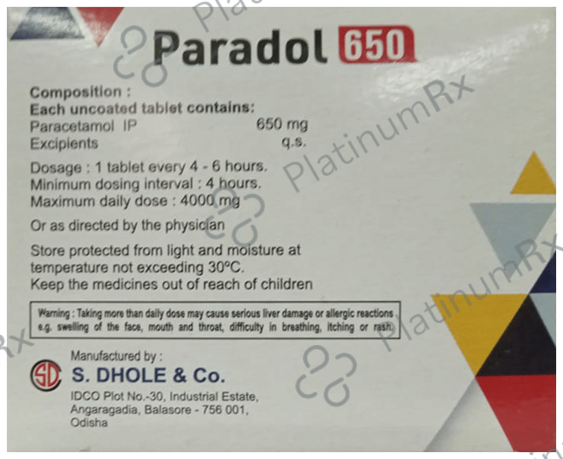Paradol 650 Tablet