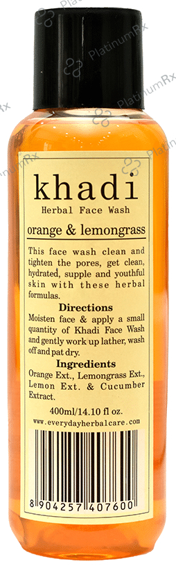 Khadi Herbal Face Wash Orange & Lemon Grass