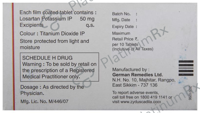 Losacar 50mg Tablet 10s