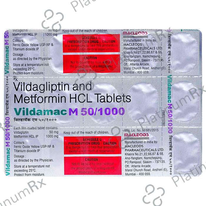 Vildamac M 1000mg/50mg Tablet