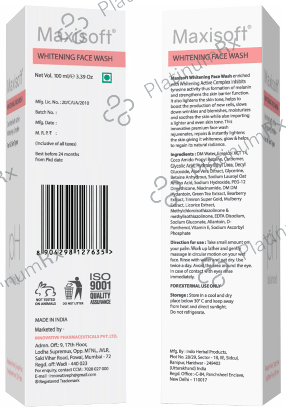 Maxisoft Whitening Face Wash (100 ml Each) 1 Bottle