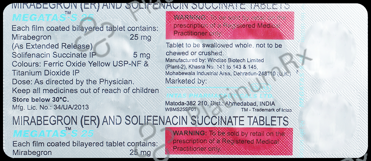 Megatas S 25/5mg Tablet ER 10s