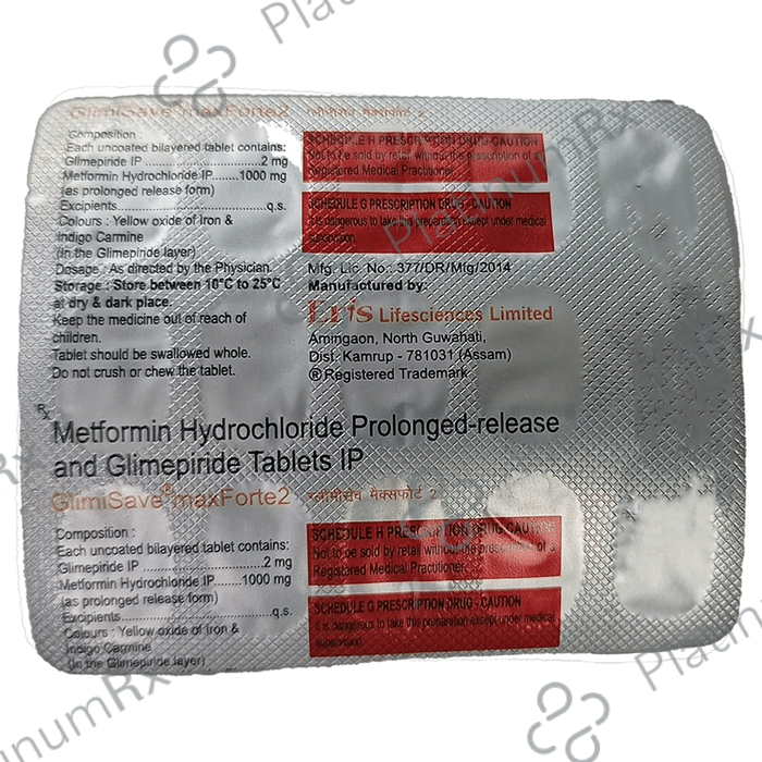 Glimisave Max Forte 2/1000mg Tablet PR 15s