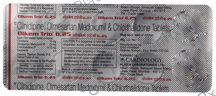 Olkem Trio 6.25/10/20mg Tablet 10s