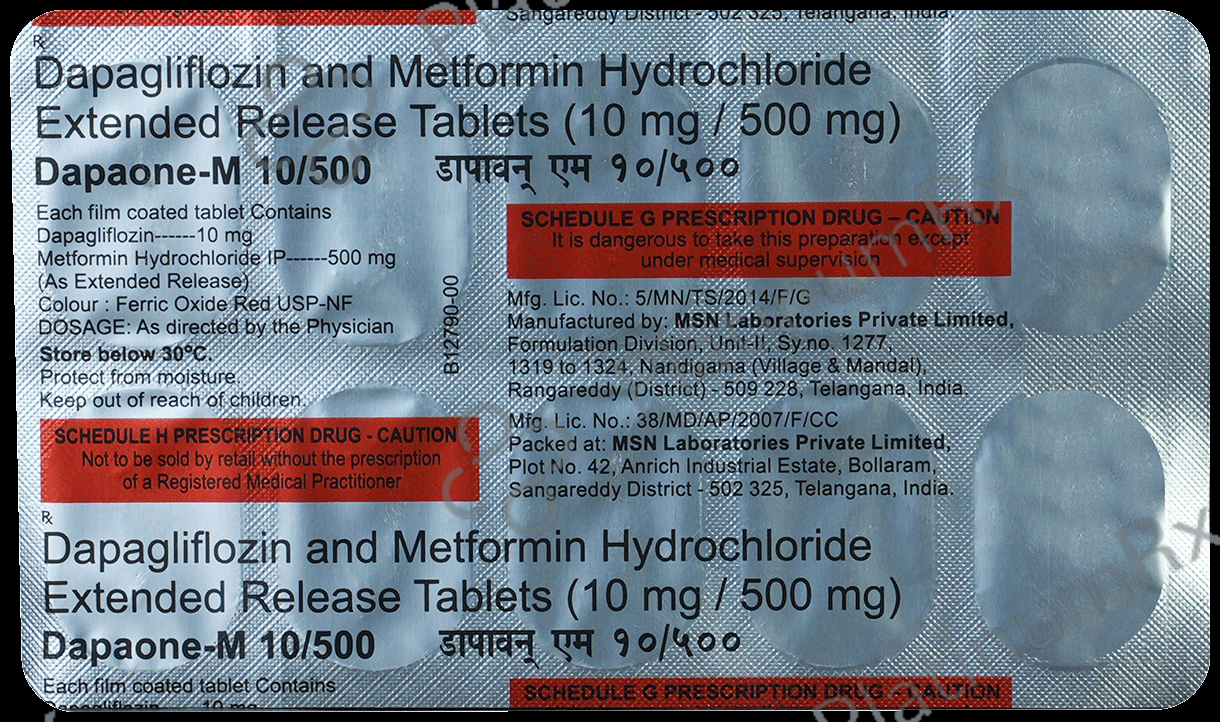 Dapaone M 10/500mg Tablet ER 10s
