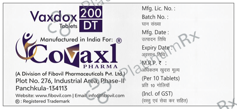 Vaxdox 200mg Tablet DT