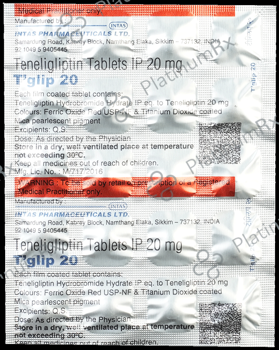 T Glip 20mg Tablet 20s