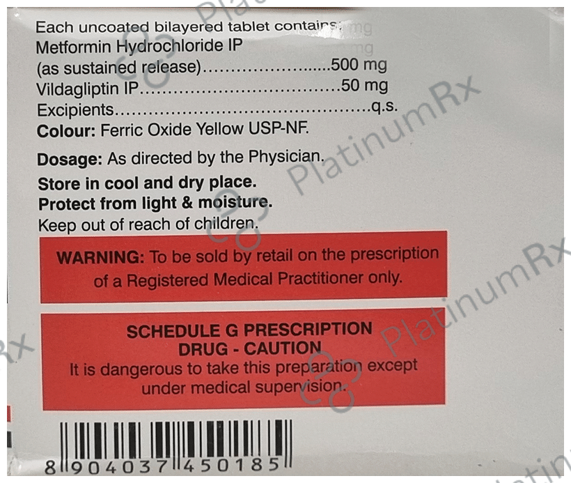 Vildanat M 500/50mg Tablet 10s