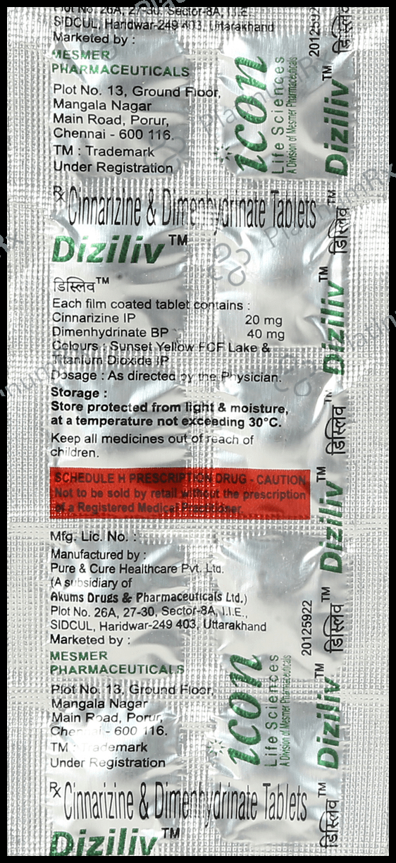 Diziliv 20/40mg Tablet 10s