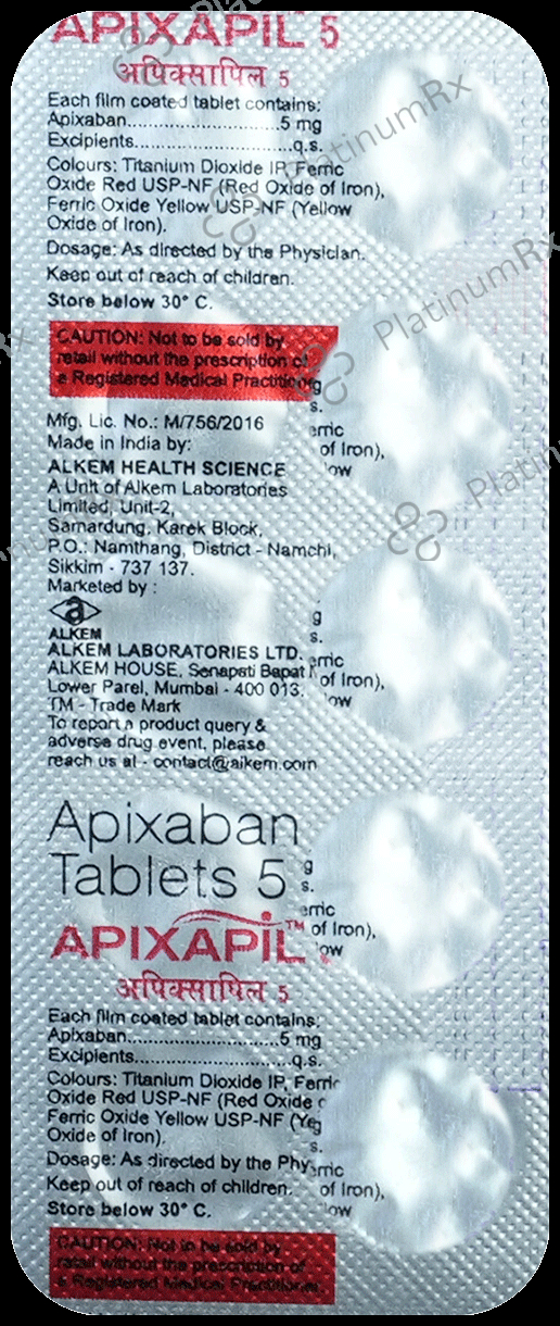 Apixapil 5mg Tablet 10s