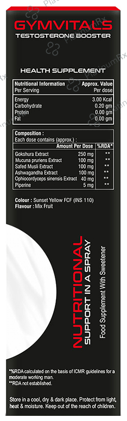 Gymvitals Testo-HD Testosterone Booster Oral Spray