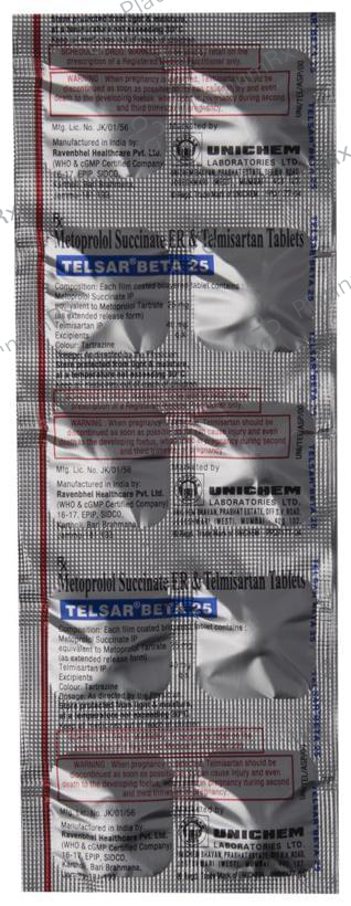 Telsar Beta 25 Tablet ER 10 tablets