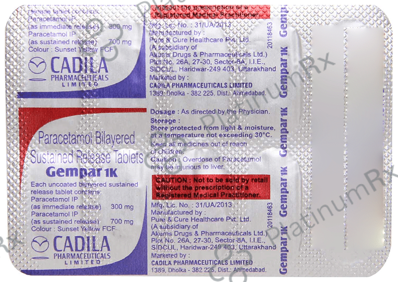 Gempar 1K 1000mg Tablet 10s