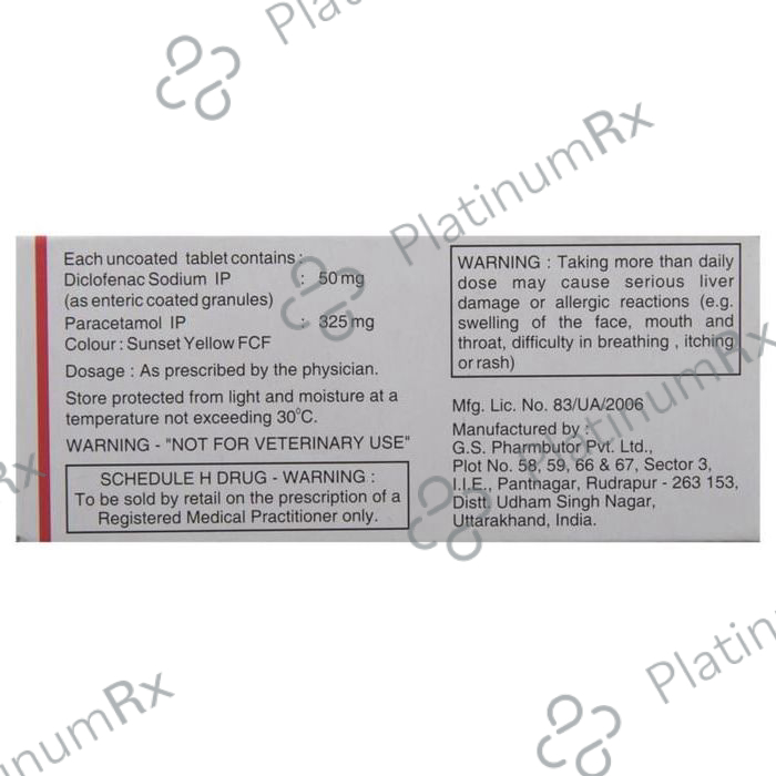Diclomol 50/325mg Tablet 10s