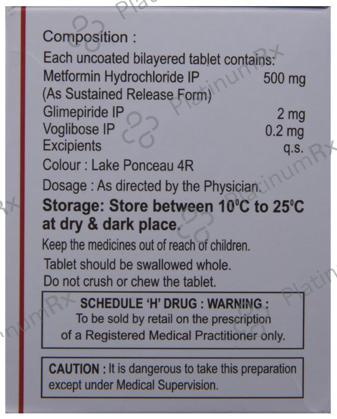Glimisave MV 2/500/0.2mg Tablet SR 15s