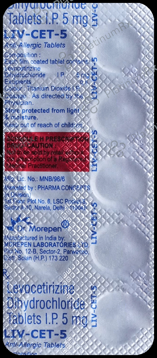 Livcet 5mg Tablet