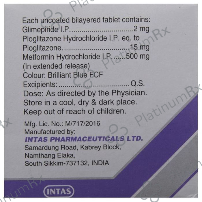 Zoryl MP 2 2/500/15mg Tablet ER 15s