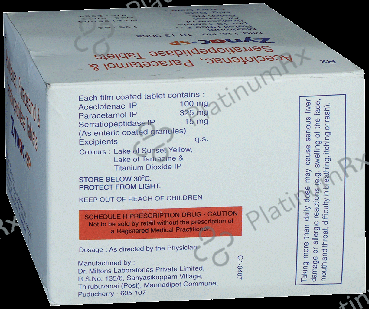 Zynac SP 100mg/325mg/15mg Tablet