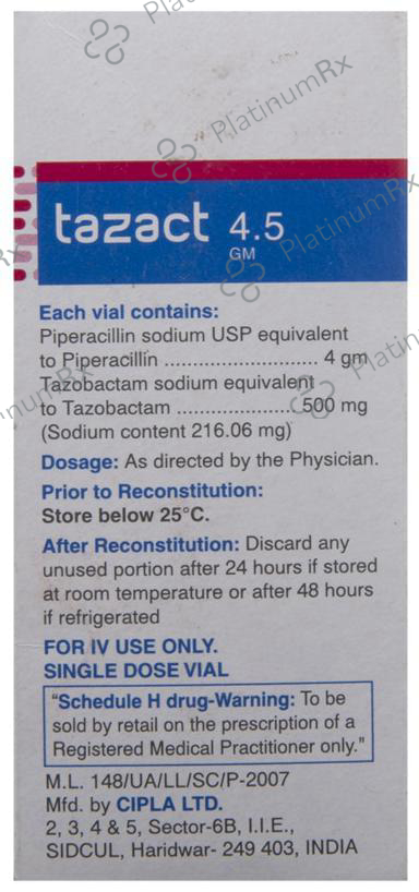 Tazact 4000/500mg Powder for Injection 1s