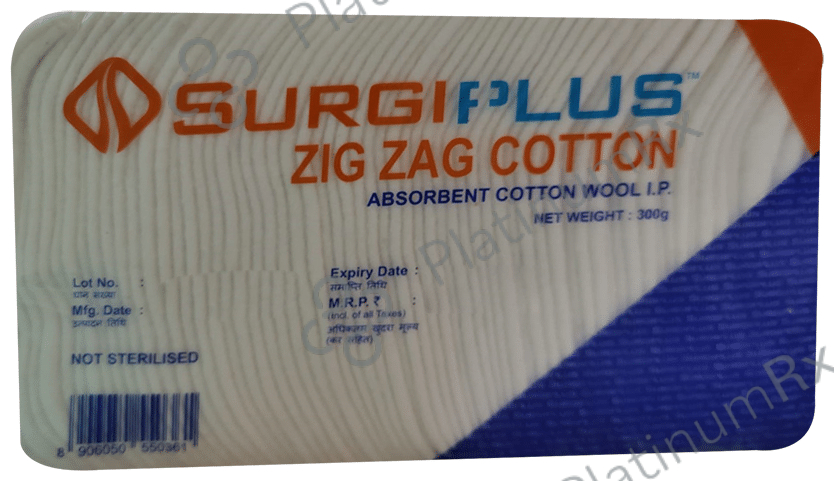 Surgiplus Absorbent Cotton Wool Zig Zag 300 gm