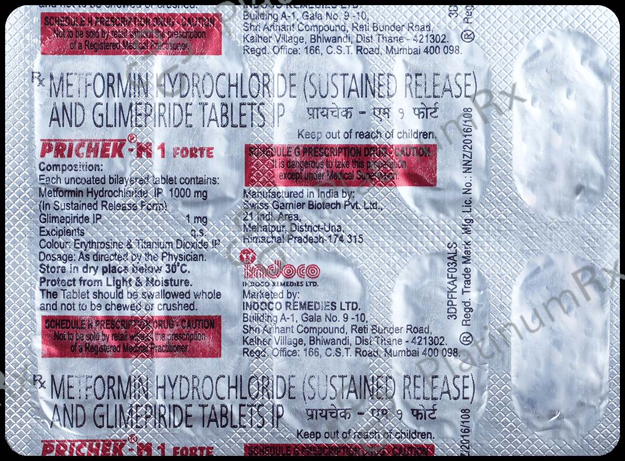 Prichek M Forte 1mg/1000mg Tablet SR