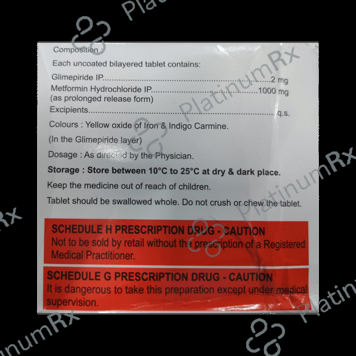 Glimisave M2 Forte 2/1000mg Tablet PR 15s