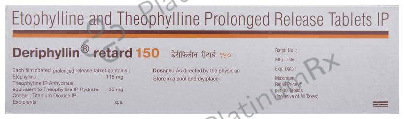 Deriphyllin Retard 150mg Tablet PR 30s