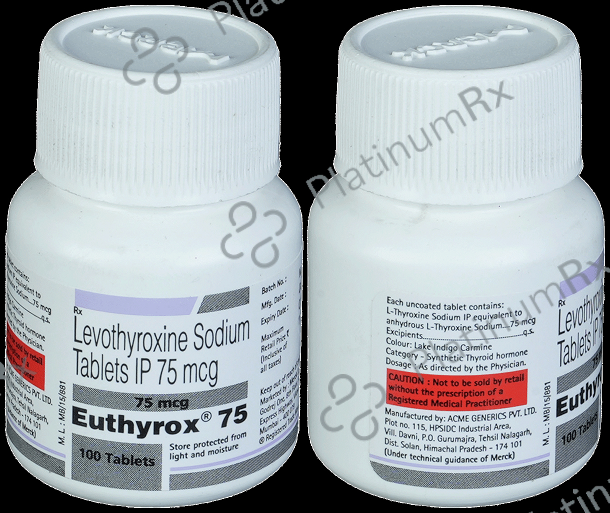 Euthyrox 75mg Tablet 100s