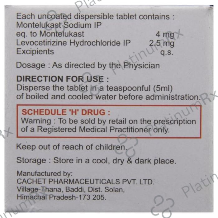 Criz M Kid 2.5/4mg Tablet DT 10s