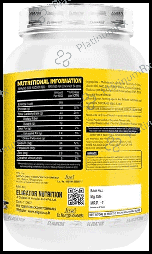 Eligator Anabolic Gainer Protein Powder Kesar Pista 2 kg