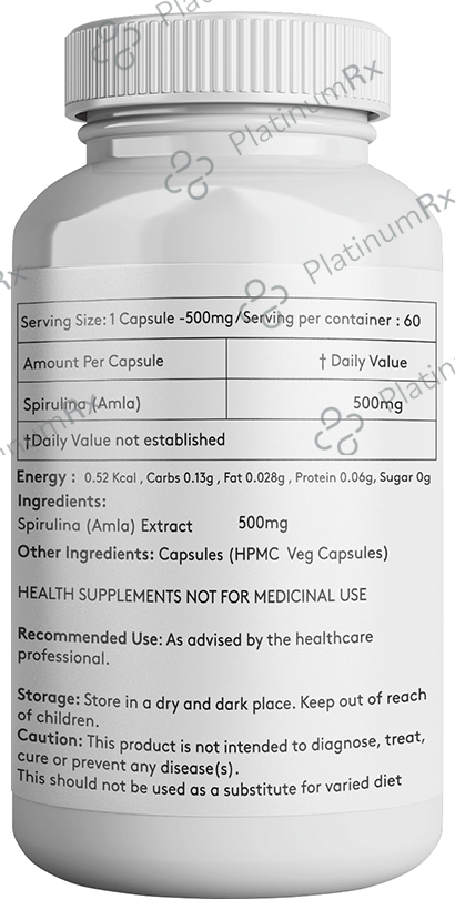 Giosun Spirulina (Amla) 500mg Veg Capsule