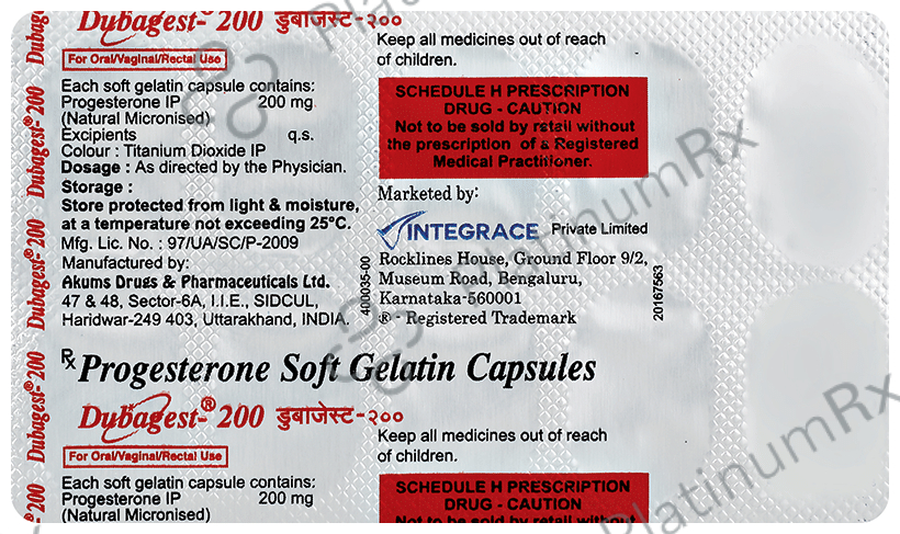 Dubagest 200mg Capsule 10s