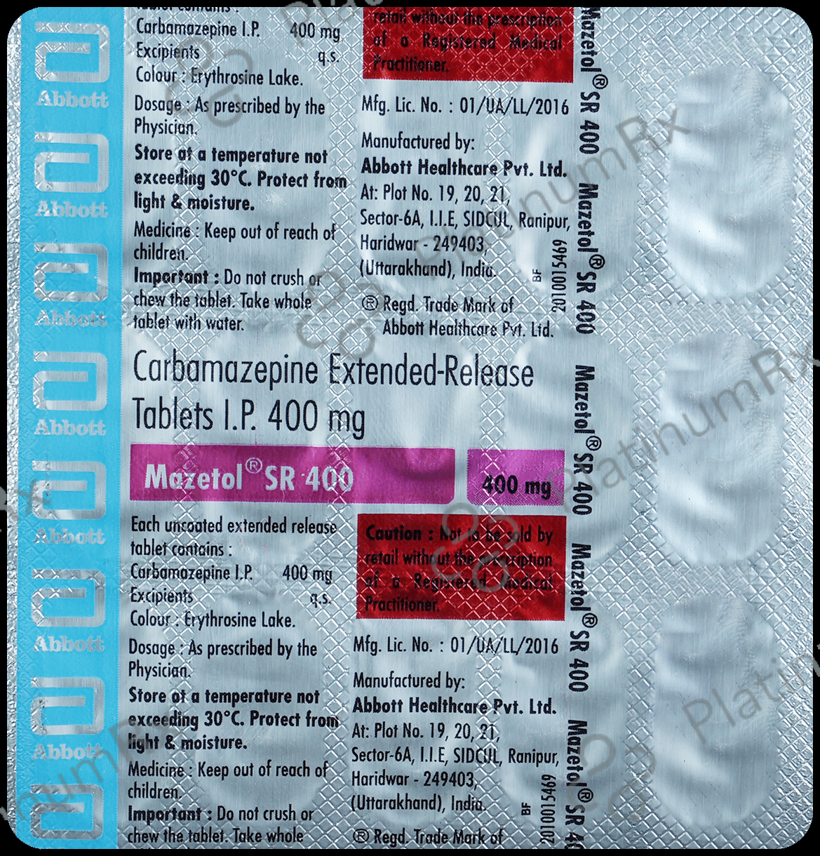 Mazetol SR 400mg Tablet 15s