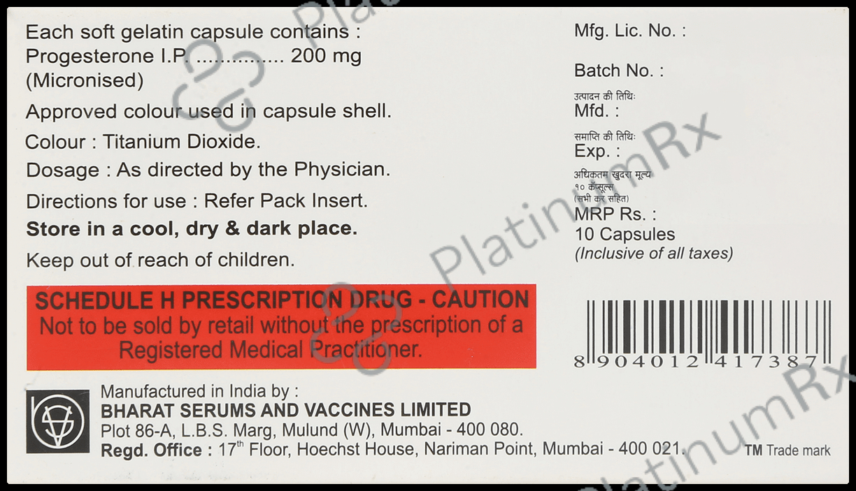Miprogen 200mg Soft Gelatin Capsule 10s