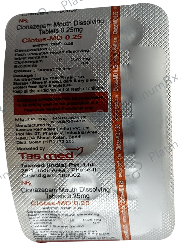 Clotas-MD 0.25 Tablet 15 Tablet MD