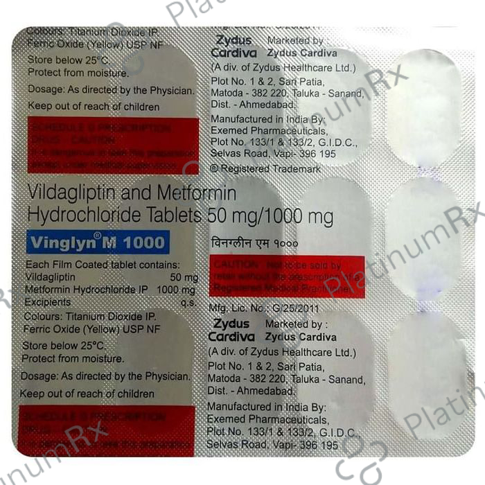 Vinglyn M 1000/50mg Tablet 15s
