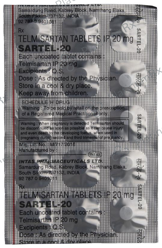 Sartel 20mg Tablet 15s