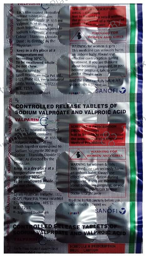 Valparin Chrono 200mg Tablet CR 15s