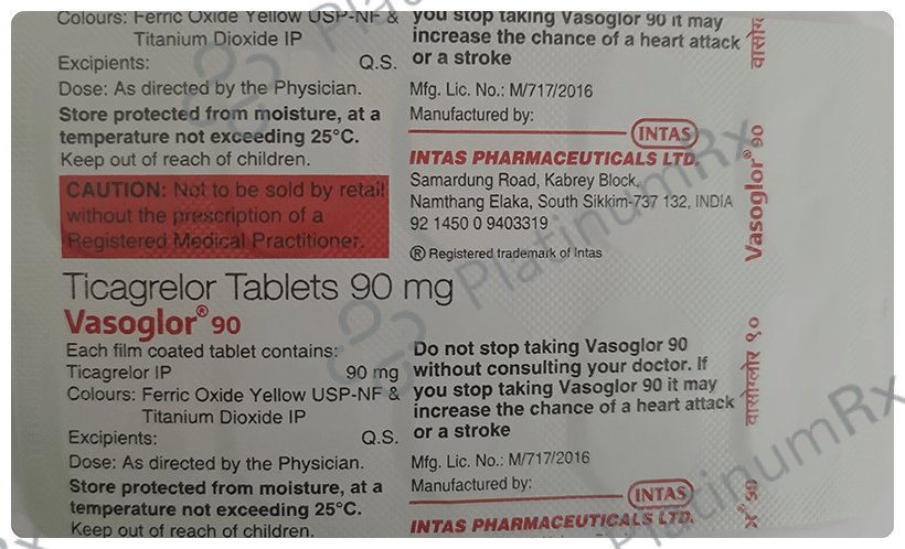 Vasoglor 90mg Tablet 10s
