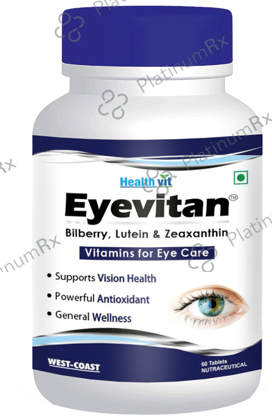 HealthVit Eyevitan with Bilberry, Lutein & Zeaxanthin for Eye Care & Antioxidant Support - Tablet
