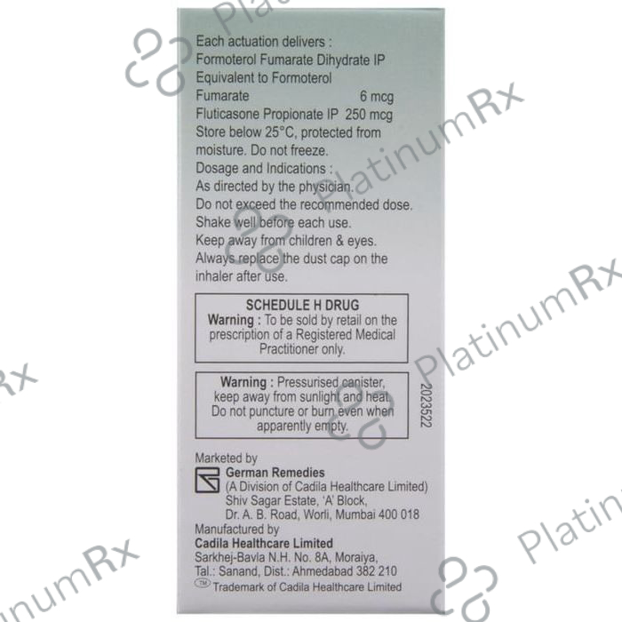 Formosone 250/250mcg CFC Free Inhaler 120MDI