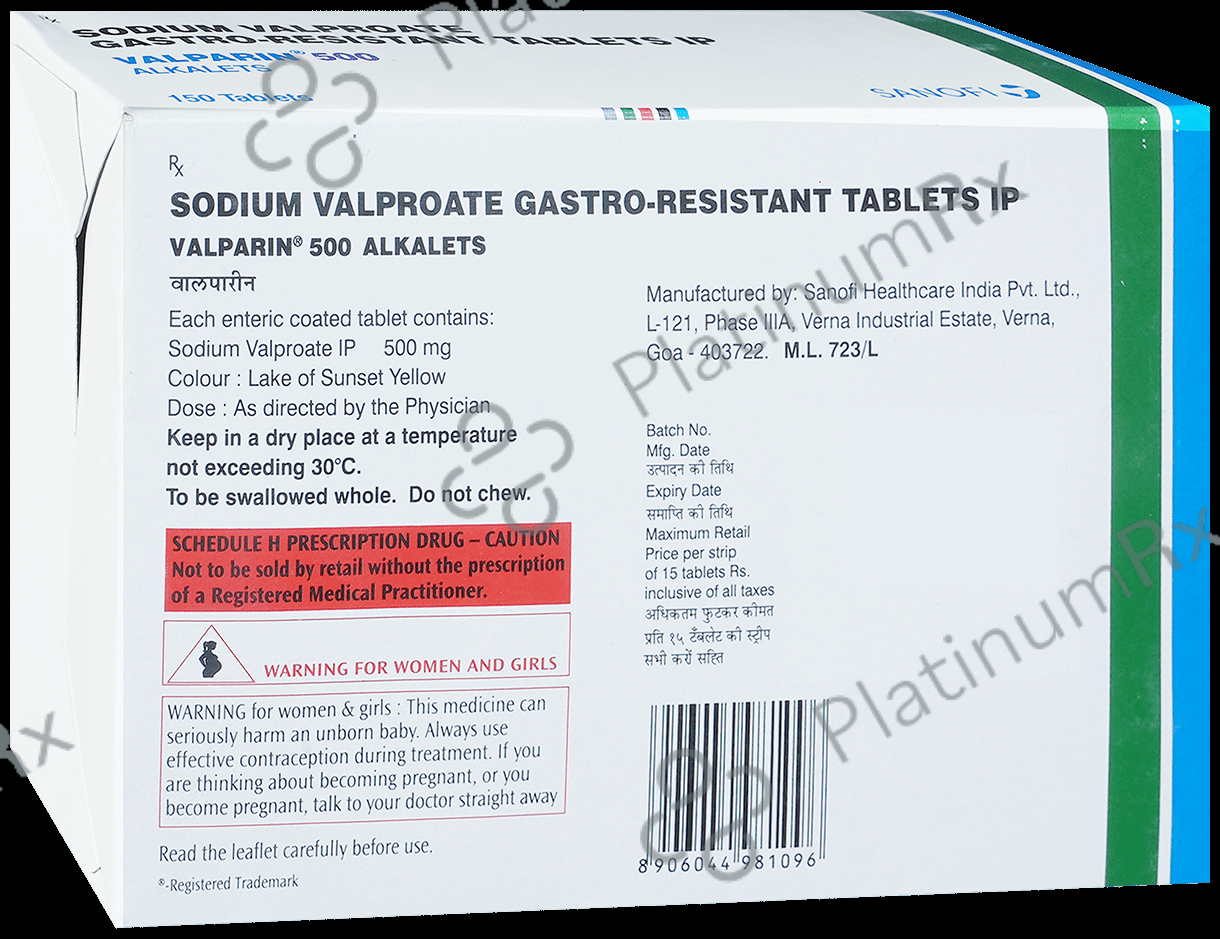 Valparin Alkalets 500mg Tablet 15s